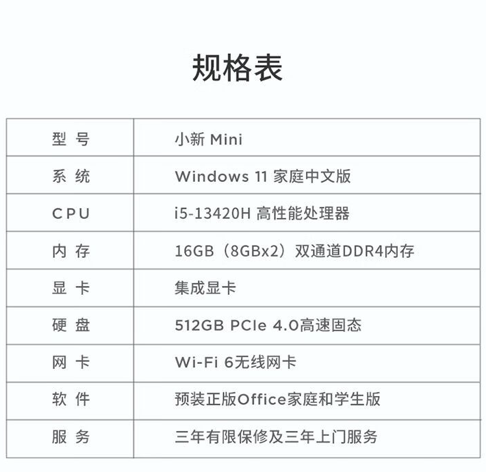 联想小新 mini 主机新配置开卖：i5-13420H + 16G + 512G，3299 元